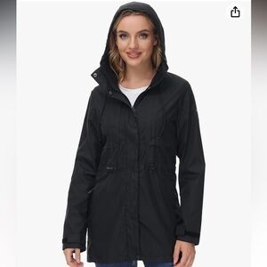 Free Country sz L reversible black weatherproof shell & grey fleece hooded coat